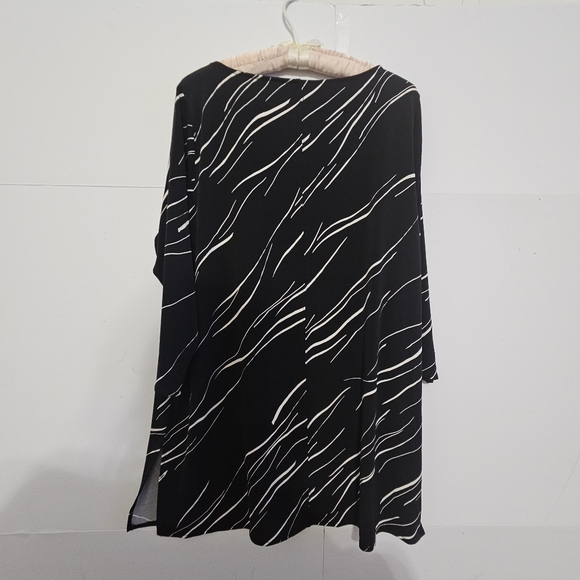 Alfani Size L Black Long-Sleeved Womens Wide Crew Neck Long Dress Shirt  Blouse - Picture 16 of 16